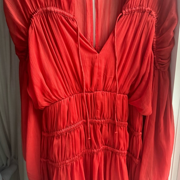 ASOS tie neck Red mini dress size 4 - Picture 2 of 8